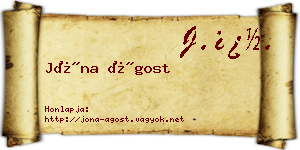 Jóna Ágost névjegykártya